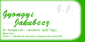 gyongyi jakubecz business card